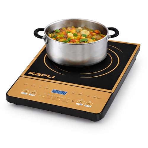 Image of KAPLI 2500W Infrared Radiant Cooktop with Touch Panel | Compatible with All Utensils | Crystal Glass Top | Black