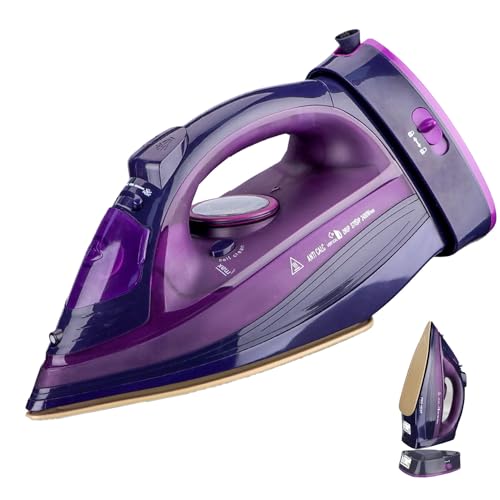 Fer à repasser à vapeur sans fil 2400 W - Semelle en céramique Powersteam Ultra - Fonction auto-nettoyage et pulvérisation d'eau - Système anti-gouttes -...