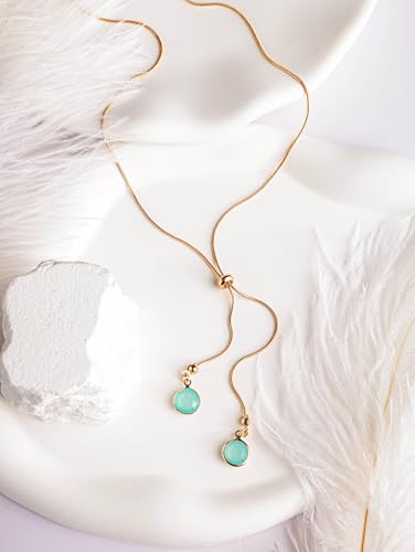 MINACHI Gold Plated Dainty Snake Chain Charm Y Necklace for Women, Trendy Simple Elegant Minimalist Fashion Jewelry Gift for Women2