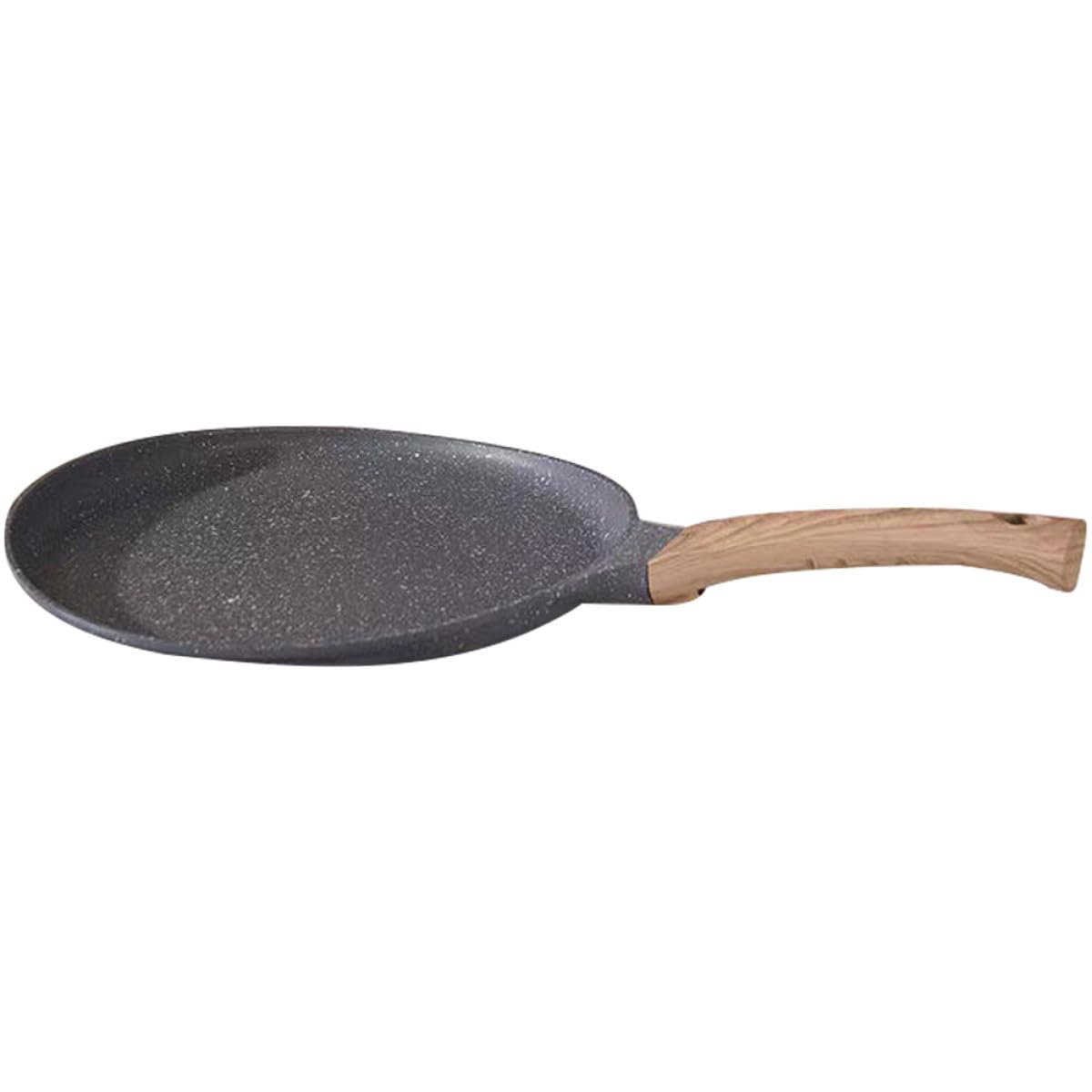 Antihaft pfanne mit Holzgriff Kratzfeste Hitzebeständige Bratpfanne für Fettfreies Braten und Backen Vielseitige Flache Pfanne für Kuchen Pfannkuchen und Crepes