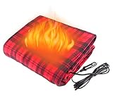 Electric Car Blanket Heated 12 Volt Fleece Travel Throw,Car Travel Blanket,for Car and RV Great for...