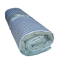 Ricami Fiorentini Baldi – Coppia Federe Aggiuntive Per Completo Letto Montecarlo, 100% Cotone, Artigianale Toscano, Azzurro (Tinta Unita O Righe)