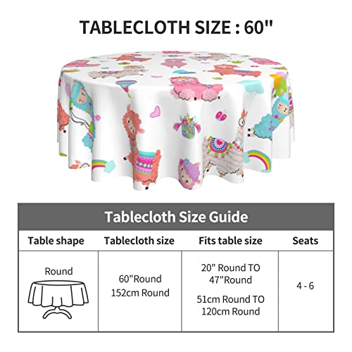 Alpaca Table Cloth Round Table Cover Wrinkle Resistant Waterproof Tablecloth 60 Inch Washable For Kitchen Party Picnic Fall Decorations For Home1 #TOP3