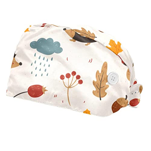 Chapeau de travail automne hérisson unisexe - Lot de 2 casquettes réglables femmes hommes