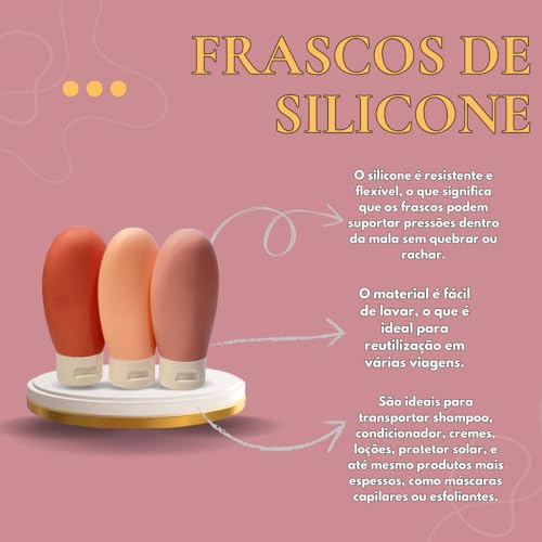 Kit de Viagem com Frascos para Cosméticos, Frascos para Viagem, Recipientes de Cosméticos, Necessair