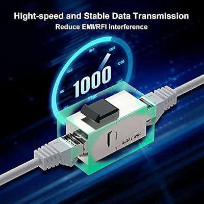 Iwillink Cat6 Shielded Coupler 10-Pack, RJ45 Ethernet Female to Female Keystone Jack, STP Insert Inline, Silver