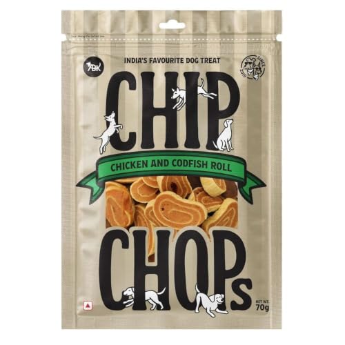 Image of Chip Chops Dog Treat, 70g, Tasty & Nutritious Dog Snack (Codfish Rolls, Pack of 2)