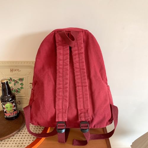 Image of AFGWK Vintage Canvas Backpack for Women Grunge Hippie Cute Boho School