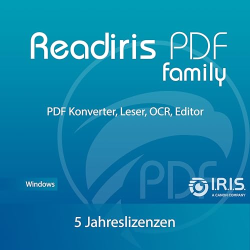 Readiris PDF Family office 365 : Professioneller software PDF Editor | 1 Jahr | 5 users | inkl. OCR Modul - PDFs bearbeiten, erstellen, konvertieren, schützen, für Windows