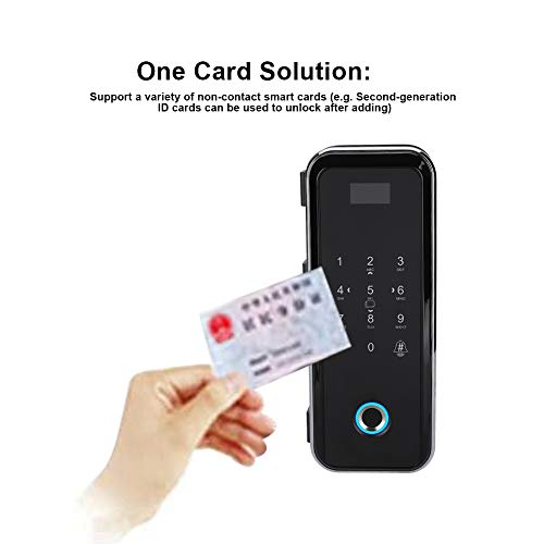 Bicaquu Sistema de controle de acesso remoto para porta de vidro, impressão digital, fechadura de po