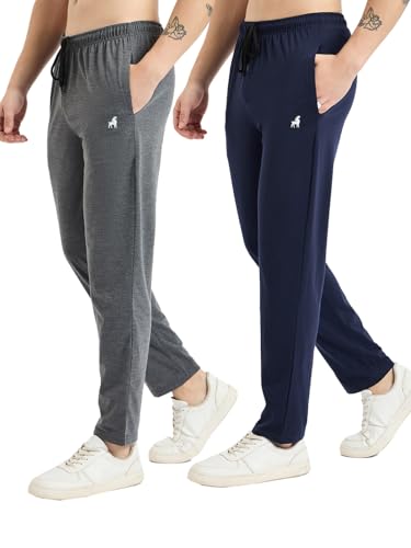 Image of Modeve Men Solid Cotton Blend Track Pant for Summer Pack of 2