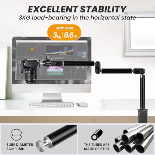 Trípode de mesa ajustable TARION soporte brazo articulado de mesa con abrazadera para cámara 2
