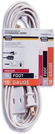 Master Electrician 09414ME 15-Feet Cube Tap Extension Cord, White