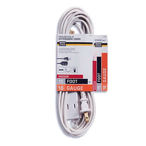 Master Electrician 09414ME 15-Feet Cube Tap Extension Cord, White