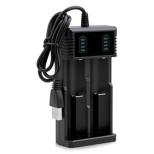 Cargador USB 18650, cargador universal para baterías de 3,6 V/3,7 V, 14500, 16340, 18500, 18490, 18350, 17670, 17500, 22650 con cable USB, carga inteligente