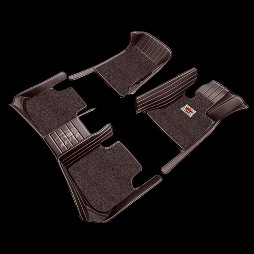 Image of 10D Car Floor Mat for Maruti Suzuki E Vitara | Nappa Leather | Luxurious & Elegant Look | 100% Waterproof and Washable | Custom Fitted |- Full Coffee