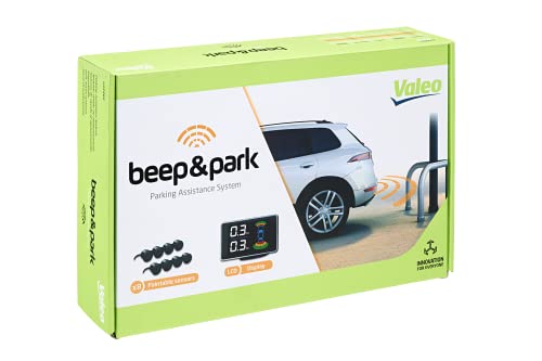 Valeo 632202 - Système d'Aide au Stationnement - Kit Beep&Park: 8 Capteurs + 1 Écran LCD - Installation Avant et Arrière