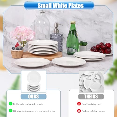 Raihomkit 8 Pcs Porcelain Dessert Plates,6 Inch White Appetizer Plates,Round Small White Plates,Small Plates For Appetizers,Ceramic Dessert Plate For Cake Snacks,Microwave Oven And Dishwasher Safe thumb #5