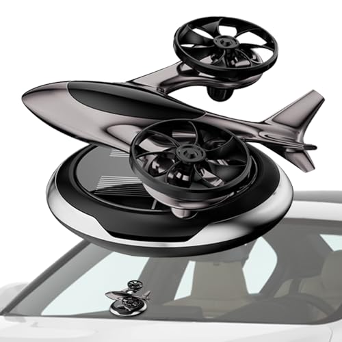 ソーラー回転式車用芳香剤、ダッシュボード飛行機用芳香剤 - 自然な車の香りディフューザー、リラックスして臭いを除去するための車用芳香剤