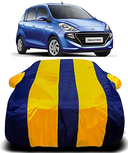 Image of Waterproof Car Body Cover Compatible with Hyundai Santro New 2019 Dust Proof Cover Protects from Rain and Sunlight Uv Proof | Black