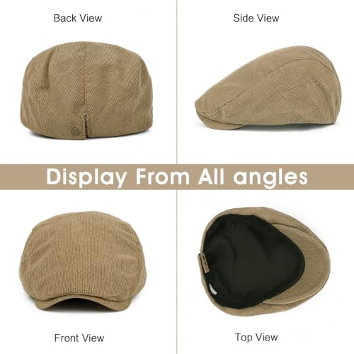 Image of 3Pcs Men's Newsboy Caps Cotton Cooling Hat Adjustable Flat Cap for Men