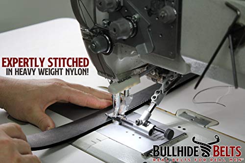 Bullhide Belts Mens Leather Belt For Casual Dress, 1.25" Wide, Black, 38 Inches #TOP6