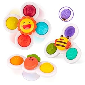 UNIH Spinning Top Sensory Toys for Toddlers Age 1-3, Infant Baby Toys 12-18 Months Suction Cup Spinner Toy, Learning…