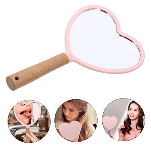Espejo de maquillaje portátil con forma de corazón miniatura 5
