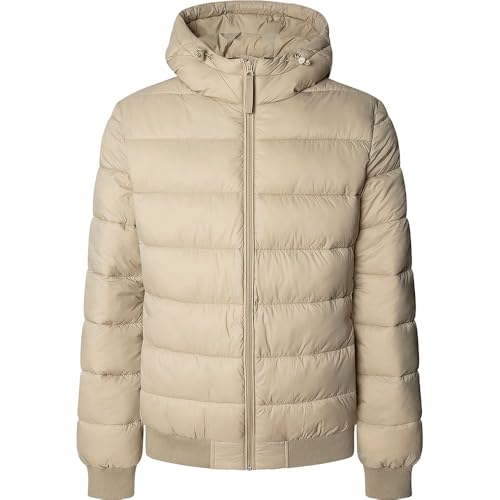 Pepe Jeans Puffer Hood Jacket Veste, Marron (Beige Pierre), L Homme