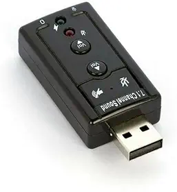 Placa de Som USB F3 JC-7.1 P2 Fone e Microfone Preto