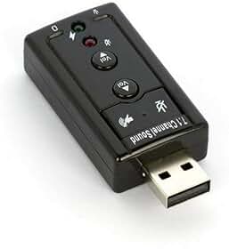 Placa de Som USB F3 JC-7.1 P2 Fone e Microfone Preto
