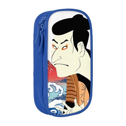 和柄 歌舞伎 和風 富士山 浮世絵ペンケース 文具 ファッション 収納 筆袋 多功能 中の高校生 軽い量 男女通用 鉛筆の箱 学生 児童 誕生日 入学 贈り物 包 収納包 Blue