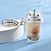 AOOOWER Cat Bubble Teas Pendant Cartoon Milk Teas Pendants Keyrings Fashionable Acrylic Key Rings Jewelry for Backpacks