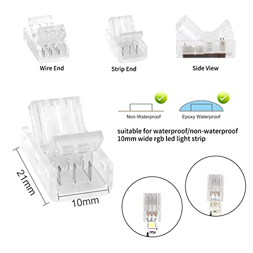 Conectores de tira LED de 3 pines para reparar tiras WS2811 sin soldar 2