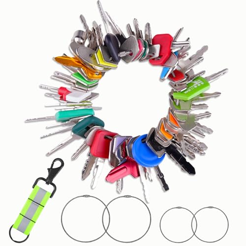 Image of 60 Construction Equipment Machinery Keys Heavy Equipment Master Keys Set | For CAT Caterpillar John Deere JCB Hyster Komatsu Kubota Takeuchi Volvo Yanmar Hitachi Construction Machine Operator