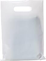 Vista 6 de ysmile - Bolsa de plástico verde para mercancías para pequeñas empresas, bolsa de compras con asa, bolsa de regalo para venta al por menor