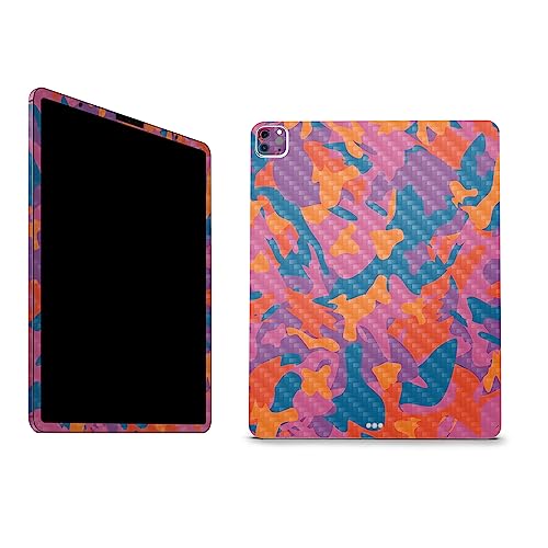 Image of MightySkins Carbon Fiber Skin Compatible with Apple iPad Pro 12.9 inch M2 6th Gen (2022) Full Wrap Kit - Pop Camouflage | Protective Durable Textured Carbon Fiber Finish | Easy to Apply | Made in The USA