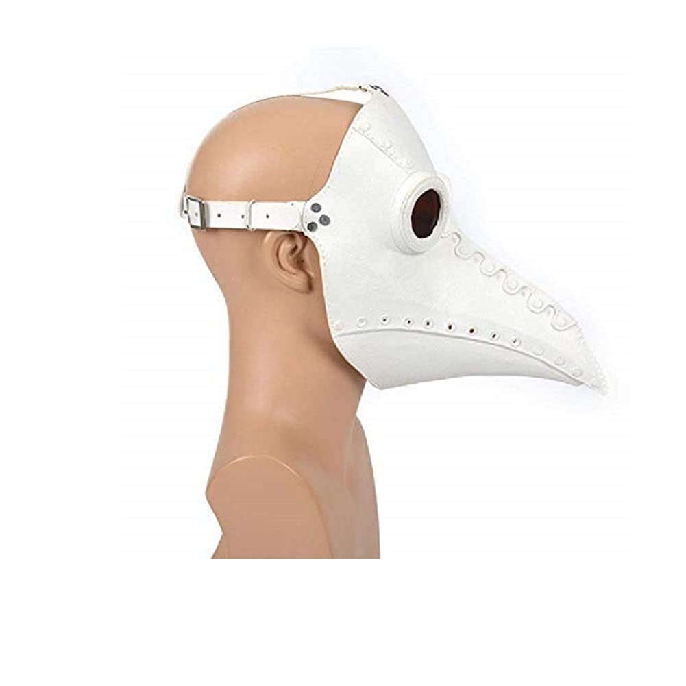 LuChangGongLu Schnabelmaske,Plague Doctor Bird Mask,Halloween Cosplay Party Props Costume Props (White)