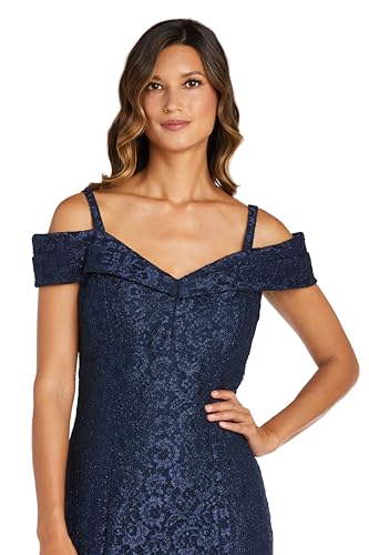 Image of R&M Richards Women's Embellished Full-Length Gown W /Illusion V-Neck & Back Zipper - Evening Cocktail Party Attire