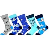 WeciBor Calcetines Divertidos Coloridos Estampados Hombre, 5 Pares Multicolor Animal, Talla 43-46