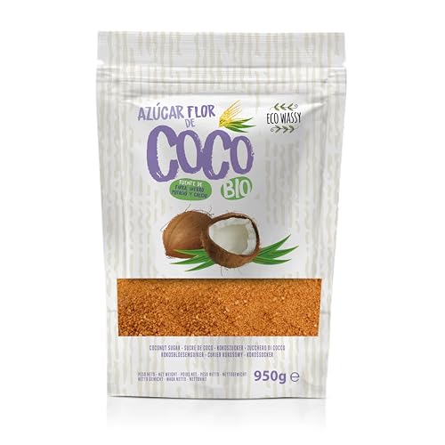 Azúcar De Flor de Coco Organico | Azúcar Bio, Sin Gluten. 100% Natural Y Con Bajo Índice Glucémico. Sin Gluten. Azucar Ecológico, Apto Vegano. (950g)