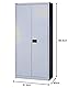 BISLEY Flügeltürenschrank Universal, 3 verzinkte Fachböden, 4 OH, Metall, 645 Lichtgrau, 40 x 91.4 x 180.6 cm