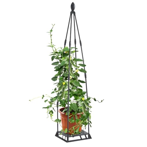 Enrejado de jardín – Enrejado de verduras y flores para patio | de acero para jardín | Soporte de plantas de metal | Torre de marco resistente a la corrosión para patio, balcón, jardines en