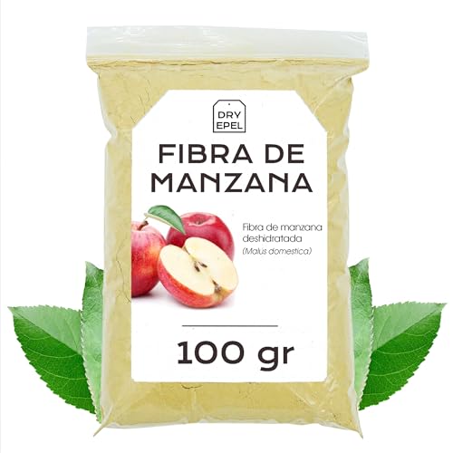 Fibra de Manzana en Polvo 100 g - Manzana Deshidratada - Fruta en Polvo - Sin Azúcar Añadido, Sin Conservantes, Sin Gluten