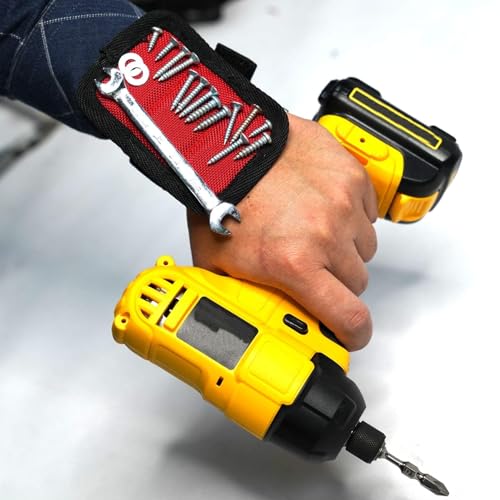 Image of MELOTOUGH Magnetic Tool Belt Suspenders with Magnetic WristBand for Work Belt Padded Suspenders Constrcution