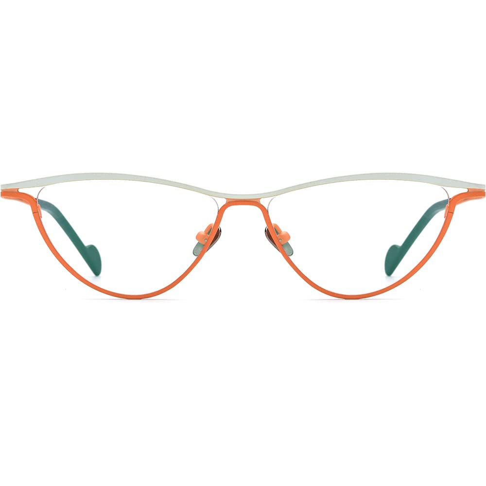 FONEX Colorful Pure Titanium Glasses Frame Women Retro Round Eyeglasses