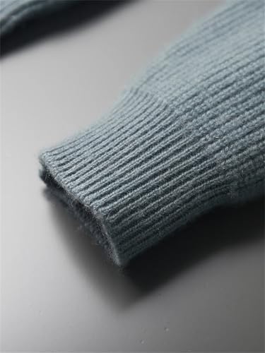 Men Thick Sweater Cashmere Long Sleeve Mock-Neck Sweaterzipper Cardigan Sweater Soft Warm Knitwear Sweater4