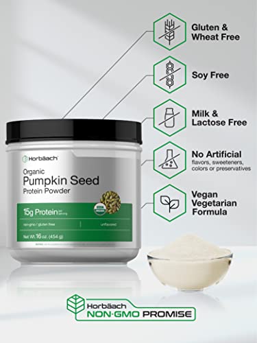 Horbäach Pumpkin Seed Protein Powder Organic | 16 oz | Vegetarian, Gluten Free, and Non-GMO Formula | Keto and Paleo Supplement | 15g of Protein Per Serving - Image 5