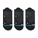 Stance Light Performance Tab Socks 3-Pack for Men and Women, Run Black, Large