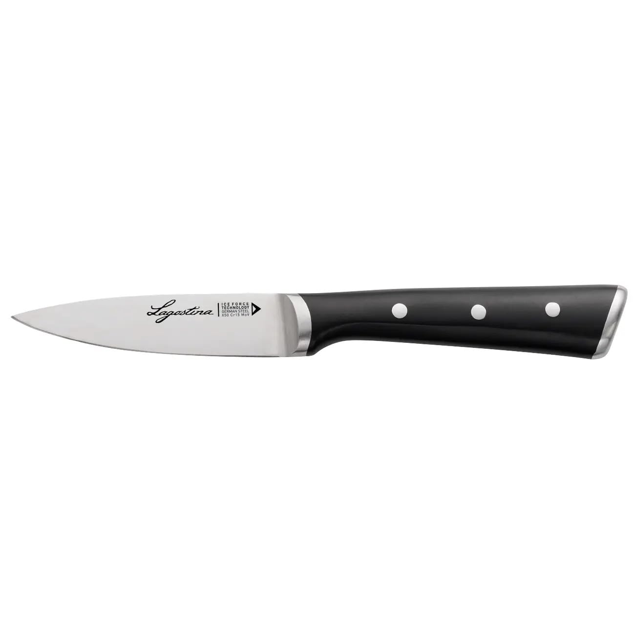 Lagostina Iceforce, Coltello Spelucchino 9 cm in Accaio Inox con Lama Raffreddata, Coltello da Cucina Ideale per Pelare e Tagliare Ogni Tipo di Ingrediente, Resistente alla Corrosione